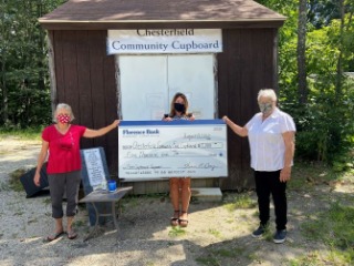 Chesterfield Cupboard Check Donation from Florence Bank