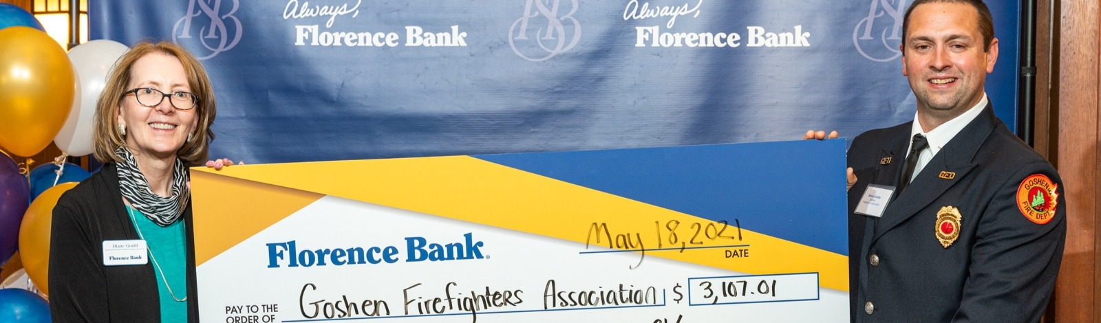 Goshen Firefighters Association receiving their Customers' Choice Community Grant.