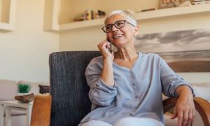 Women talking on phone