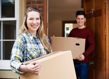 Couple moving into new house