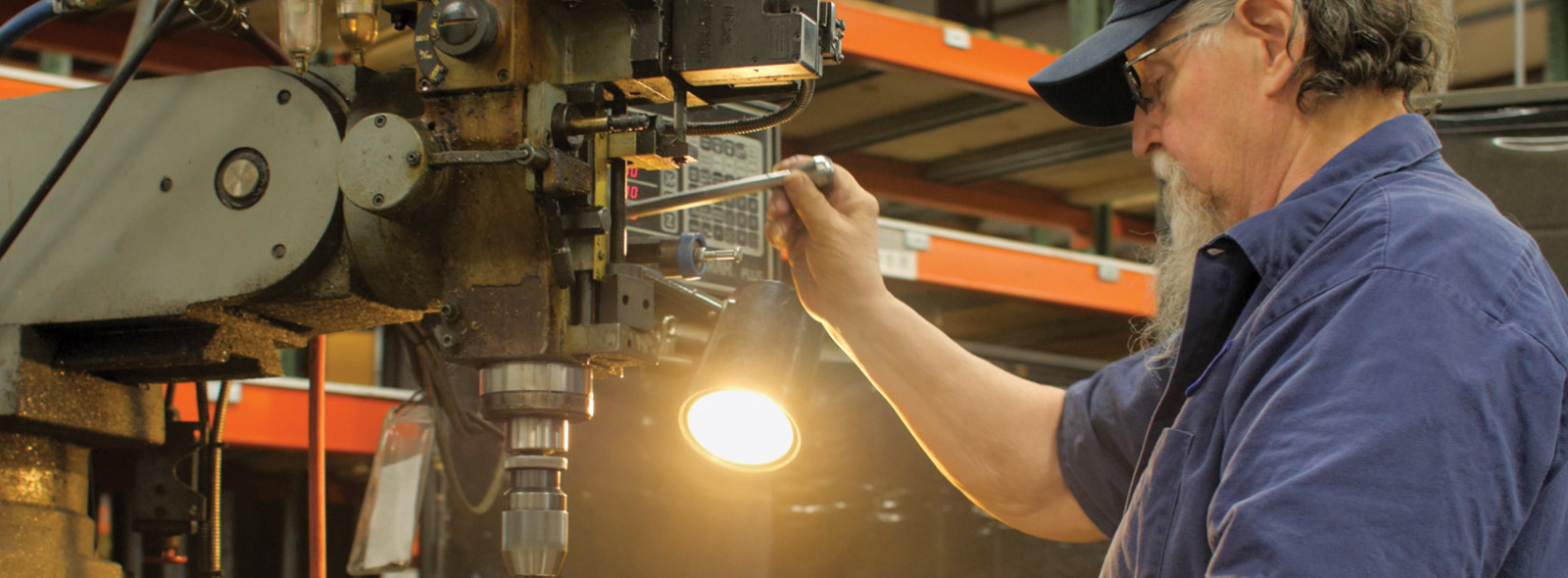 Man working with machinery.