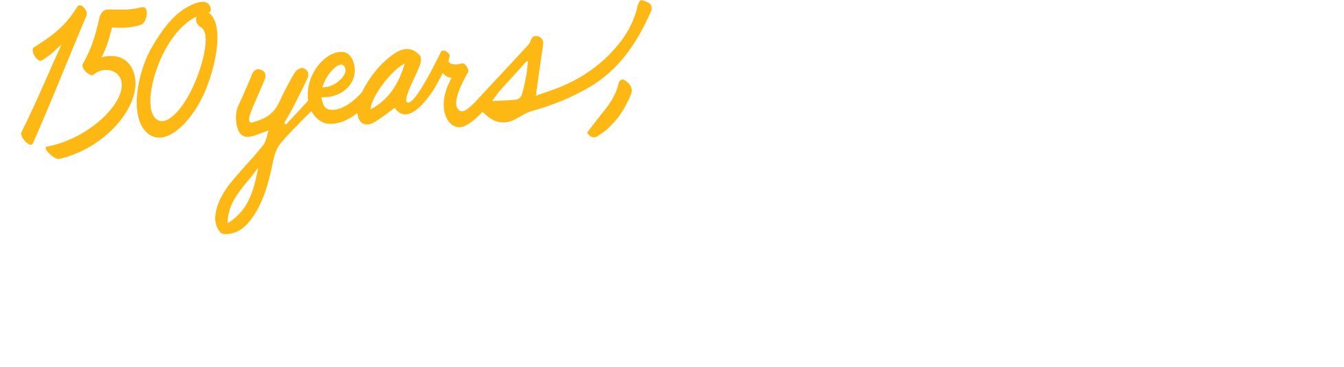 Yellow text that reads, '150 years,' followed by white text that reads, 'Florence Bank'
