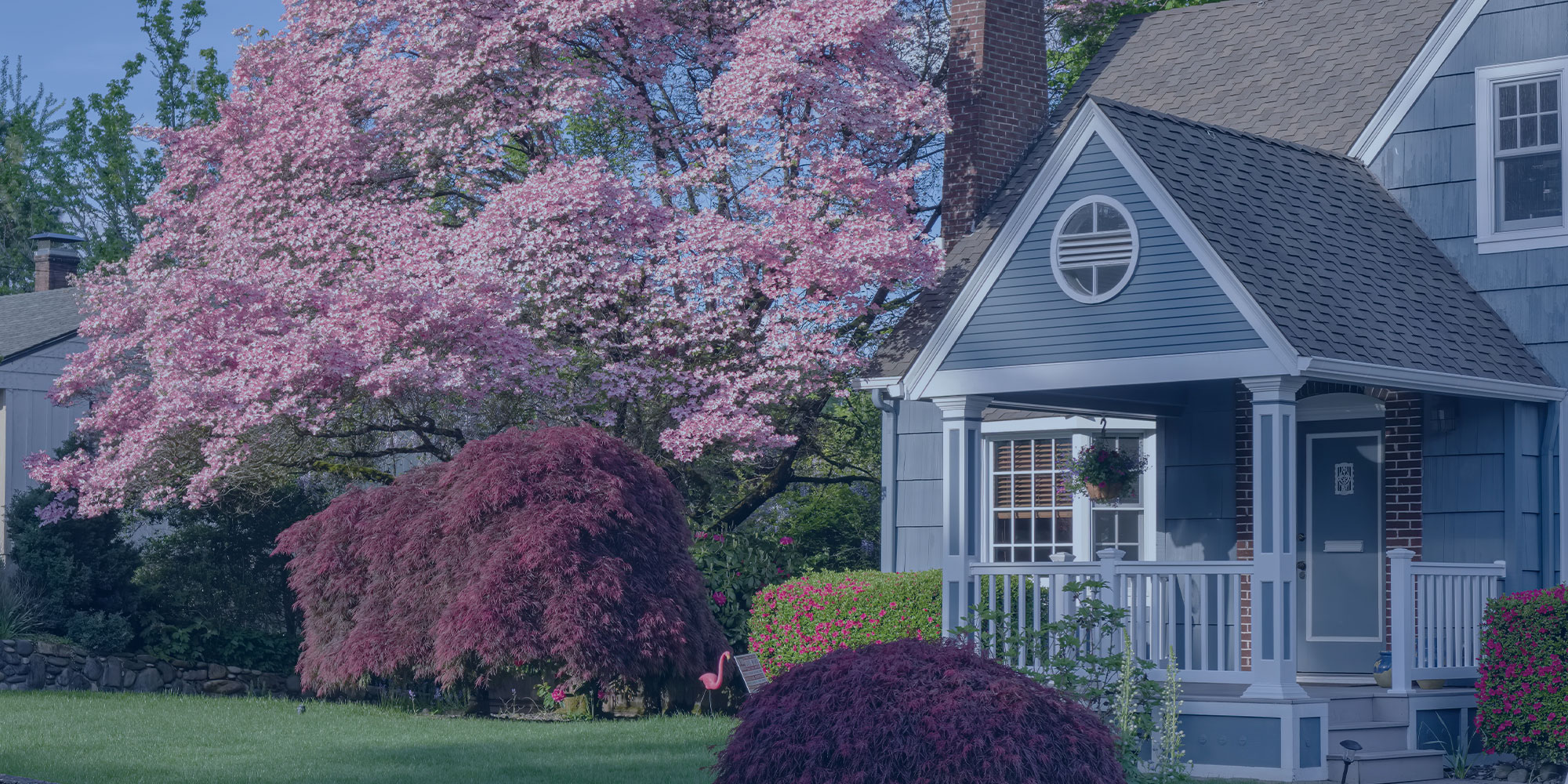 Closeup of the front porch and door of a house