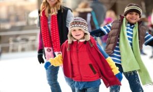 Children playing during the winter time