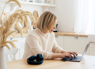 Woman using a laptop