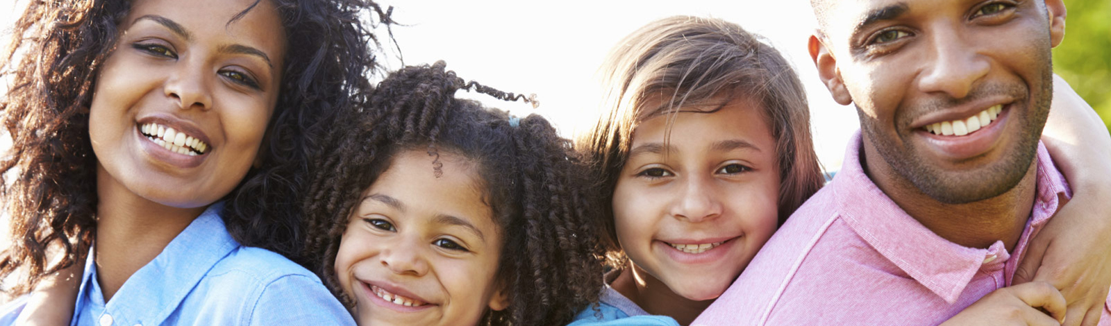 Young family smiling